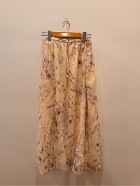 h&m floral pale yellow maxi skirt!